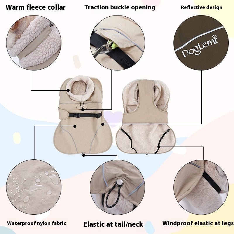 Dog Cotton - padded Clothes Go Out In Autumn And Winter Warm - keeping And Cold - proof Pet Clothes - PawGearCo