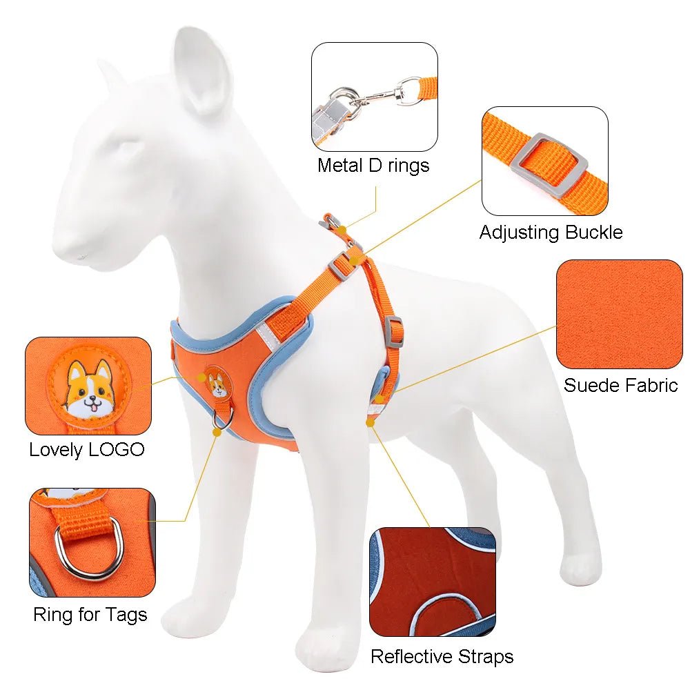 PawGearCo No - Pull Reflective Harness & Leash Set - PawGearCo
