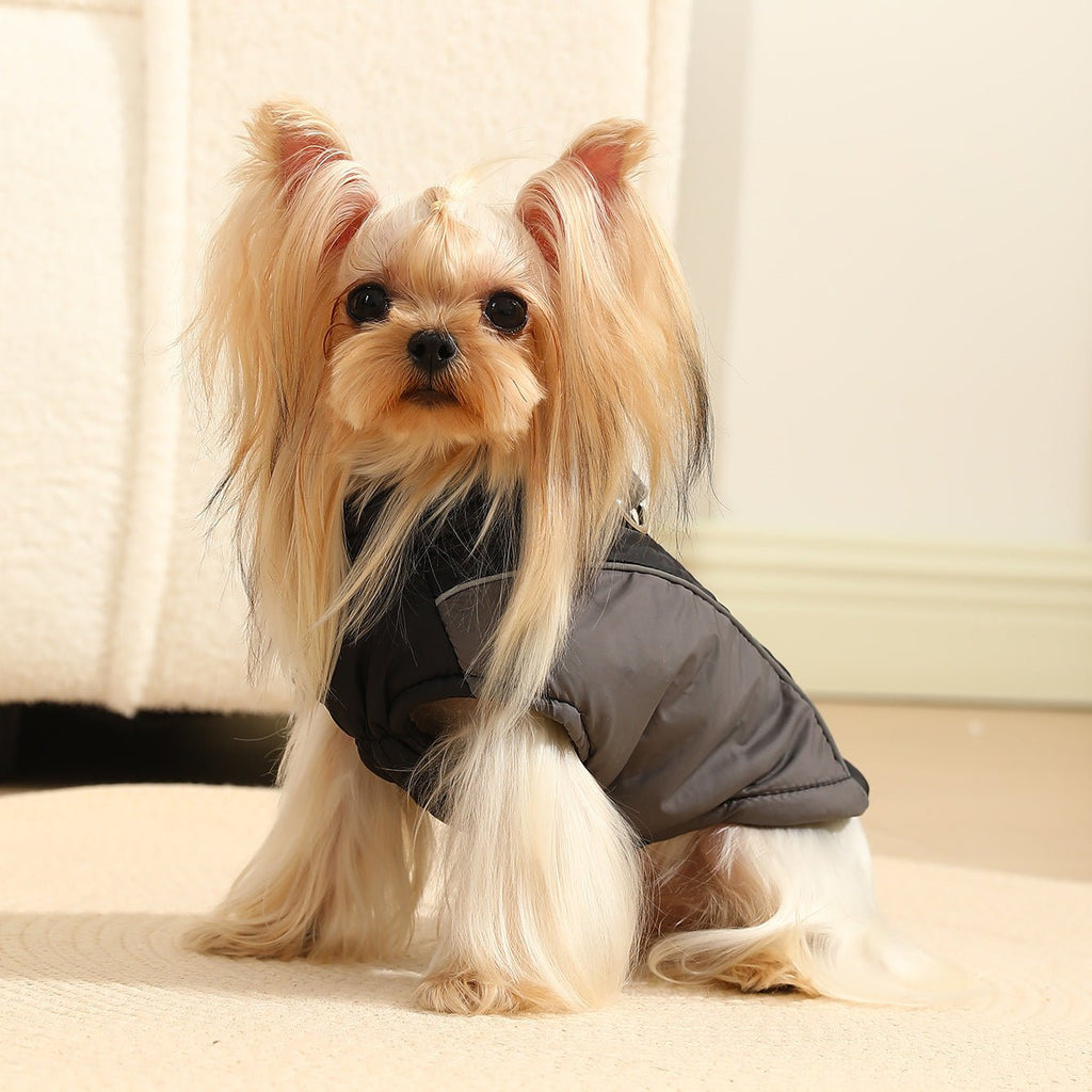Pet Clothes Reflective Coat Autumn And Winter Clothing New Contrast Color Shell Traction Thickened Warm - PawGearCo