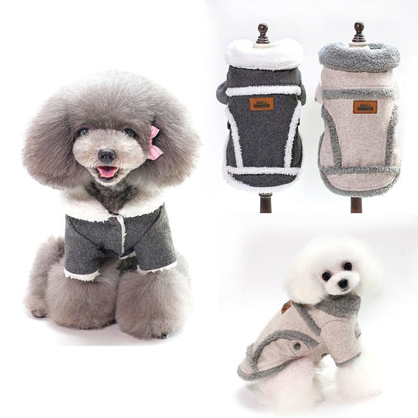 Pet Two - leg Fleece - lined Personalized Warm Keeping Dog Clothes - PawGearCo