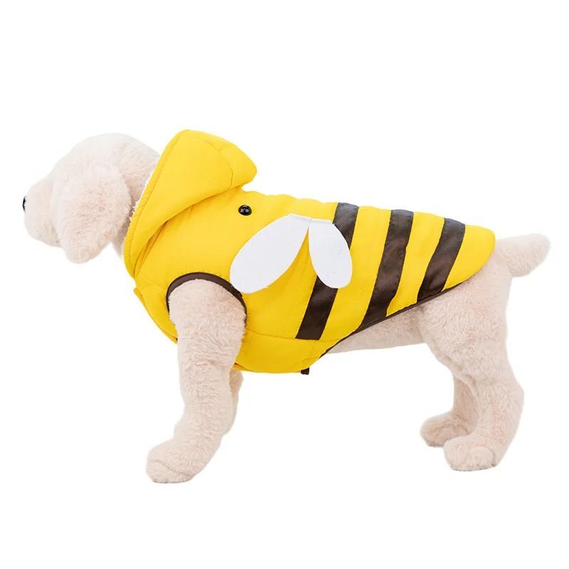 Warmly Dog Coat Cute Bees Pets Costume Outfit Winter Dogs Clothes For Cold Weather Small Medium Large Dogs Jacket - PawGearCo